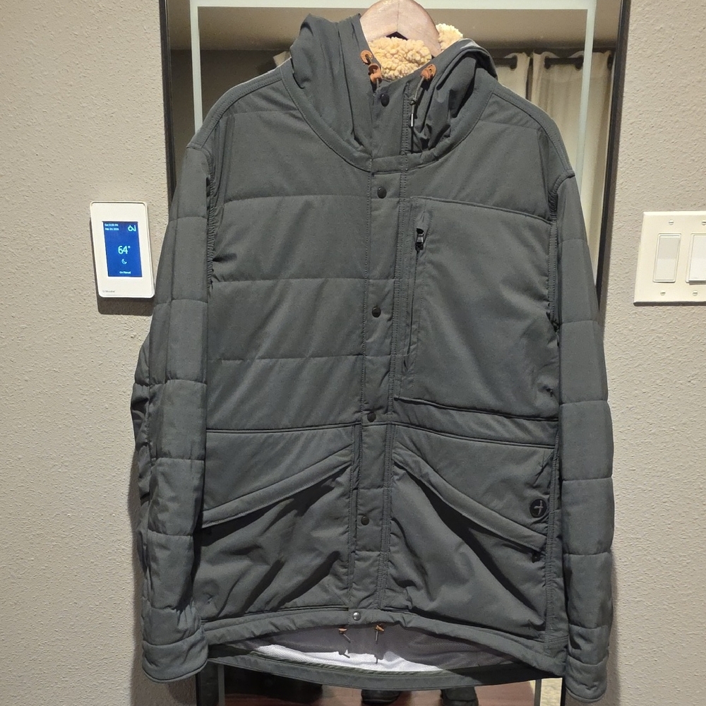 Relwen Men's Xxl Channel Boarder Jacket Charcoal/BlueGreen